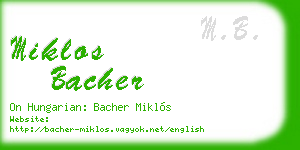 miklos bacher business card