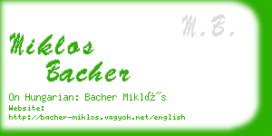 miklos bacher business card